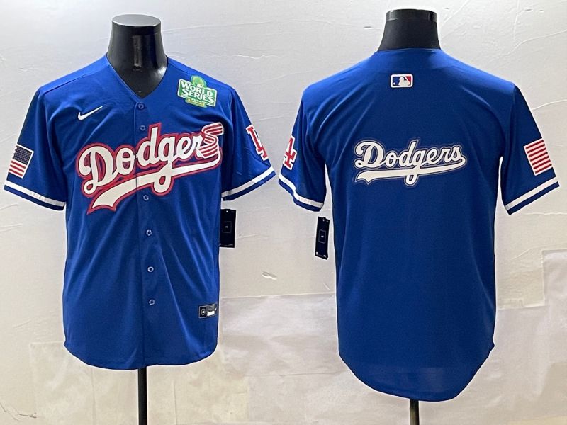 Men Los Angeles Dodgers Blank Blue Second generation Joint Name Nike 2025 MLB Jersey style 18->los angeles dodgers->MLB Jersey